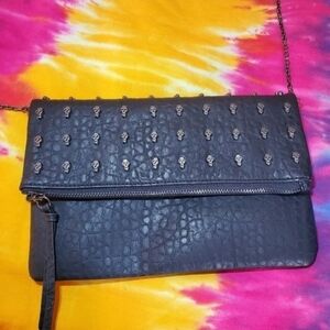 Studded Black Leather Crossbody Bag